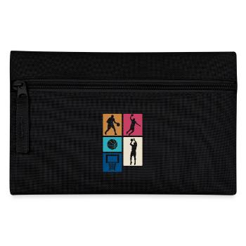Blocs rétro de basket-ball – Design sportif - Trousse - noir - Devant