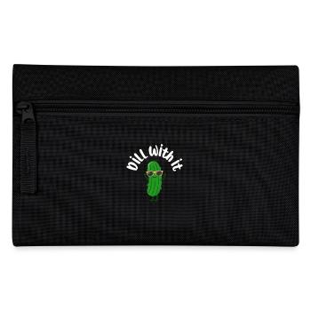 Dill With It Cool Cucumber Funny Saying Motif - Pencil Case - black - Front