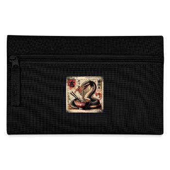 Ramen Snake Japan Grunge Poster Style - Pencil Case - black - Front