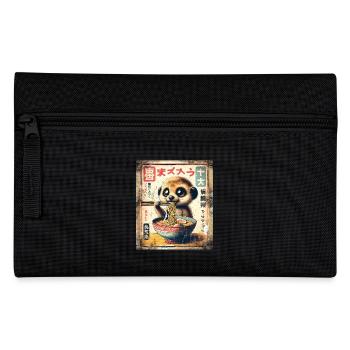 Ramen Meerkat Grunge Poster Style - Pencil Case - black - Front