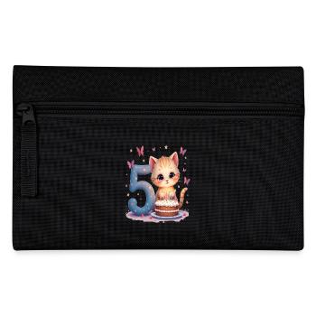 chaton mignon fille d’anniversaire 5 ans - Trousse - noir - Devant