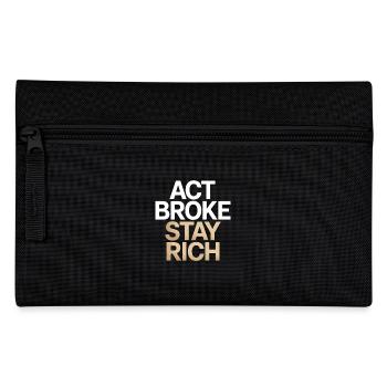 Act Broke Stay Rich Minimalist Frugalist Reich - Federtasche - Schwarz - Vorne