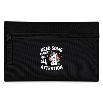 J’ai besoin de biscuits et de toute l’attention Licorne - Trousse - noir - Devant
