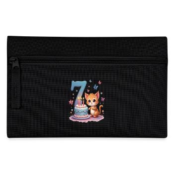chaton mignon fille de 7e anniversaire - Trousse - noir - Devant