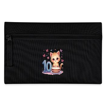 chaton mignon fille 10e anniversaire - Trousse - noir - Devant