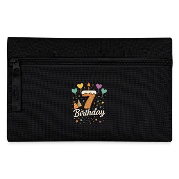 7th Birthday Kids T-Shirt - Pencil Case - black - Front