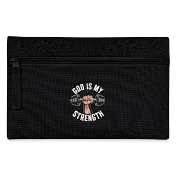 God is my strength! Believing Christian Jesus - Pencil Case - black - Front