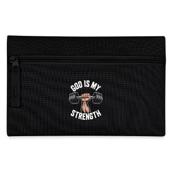 God is my strength! Believing Christian Jesus - Pencil Case - black - Front