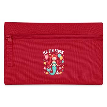 J’ai déjà 4 sirène fille d’anniversaire - Trousse - rouge - Devant