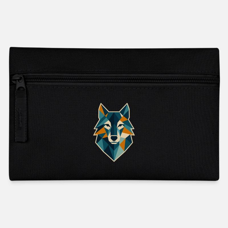 Tête de loup géométrique style polygone - Trousse - noir