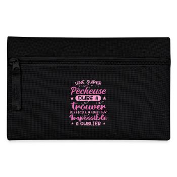 A Super Fisherwoman - Fisherman Gift - Pencil Case - black - Front