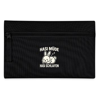 Hasi Müde Hasi Schlafen – Schlaf Hase Design - Federtasche - Schwarz - Vorne