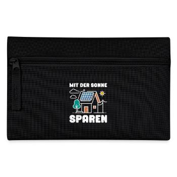 Solar Energie MIT DER SONNE SPAREN Lustiges - Federtasche - Schwarz - Vorne