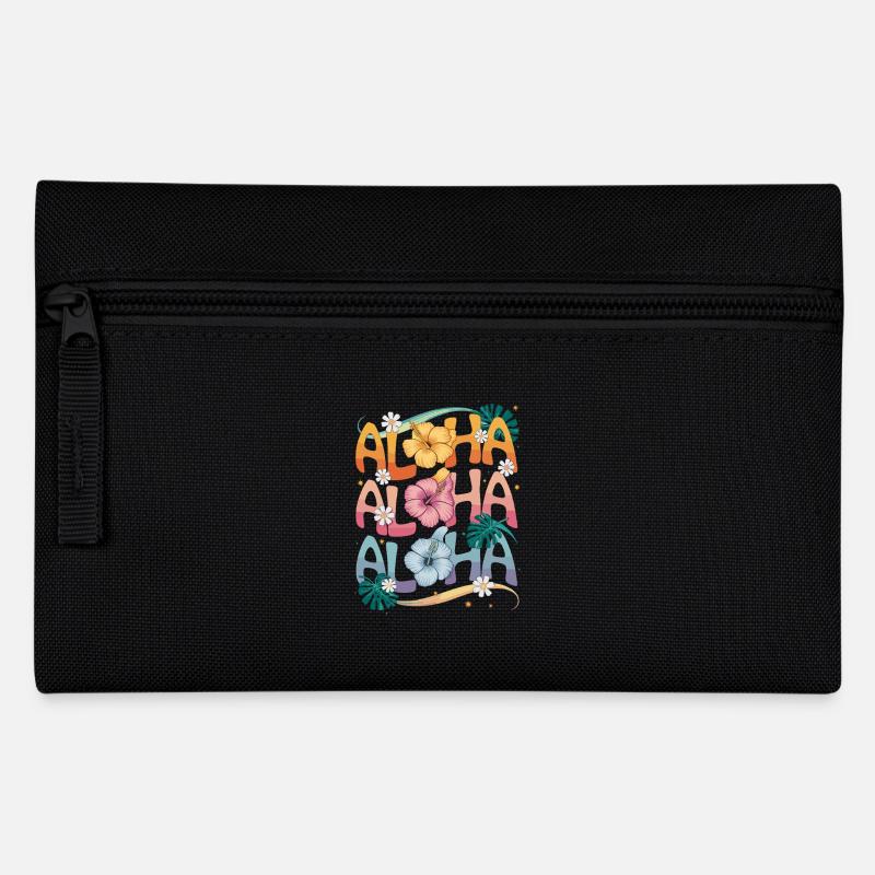 Aloha Tropische Blumen Farbpracht - Federtasche - Schwarz