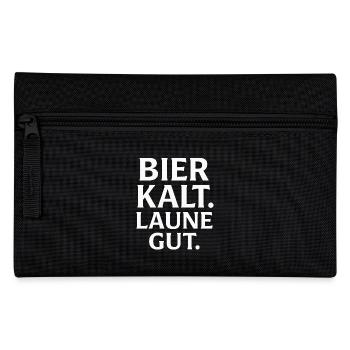 Beer cold, mood good. Beer lovers - Pencil Case - black - Front