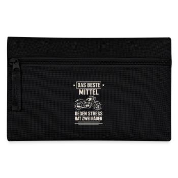 Motorcycle against stress – two wheels remedy - Pencil Case - black - Front