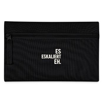 Es eskaliert eh – Spruchshirt für jeden Anlass - Federtasche - Schwarz - Vorne