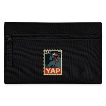Comic Dackel auf Briefmarke mit Yap - Federtasche - Schwarz - Vorne