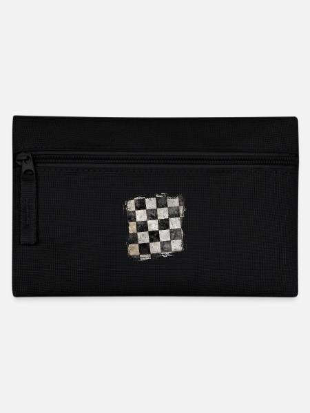 Grunge Schachbrettmuster Schwarz-Weiß Retro - Federtasche - Schwarz