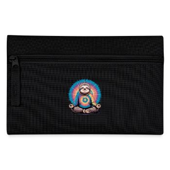 Meditierendes Faultier im Regenbogen-Look - Federtasche - Schwarz - Vorne