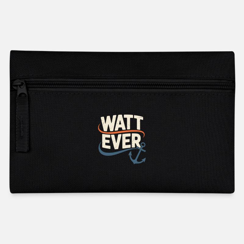 Watt Ever Maritimes Anker Motiv - Federtasche - Schwarz