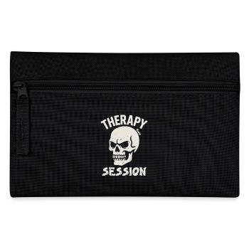 Skull with Saying Therapy Session - Pencil Case - black - Front