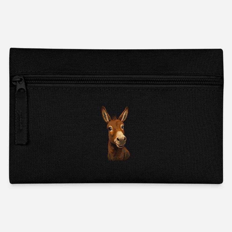 Lustiger Esel Blick Cartoon - Federtasche - Schwarz
