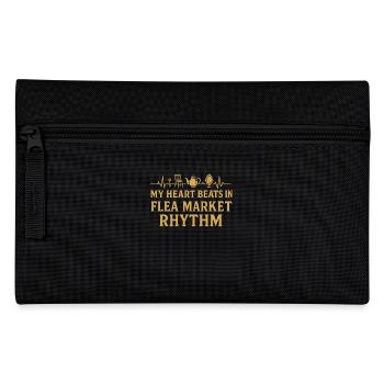 Mein Herz Schlägt Im Flohmarkt Rhythmus - Federtasche - Schwarz - Vorne