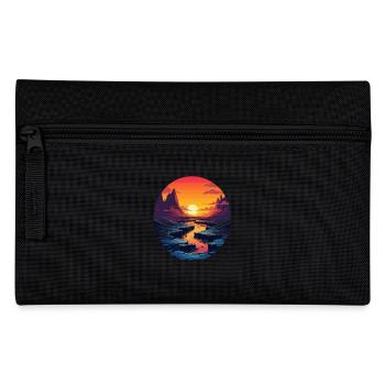 Sunset over river and mountains in the - Pencil Case - black - Front
