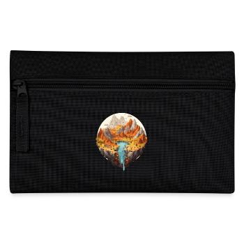 Fascinating landscape with waterfall and mountains - Pencil Case - black - Front
