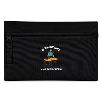 Physiotherapeutin Wenn Du Nett Bist Humor Spruch - Federtasche - Schwarz - Vorne