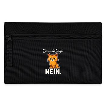Before you ask – No! Sarcastic Cat - Pencil Case - black - Front