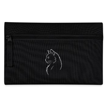 Elegant Cat Profile | Minimalist Cating - Pencil Case - black - Front