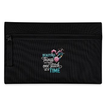 Sewing design – stitch by stitch to beauty - Pencil Case - black - Front