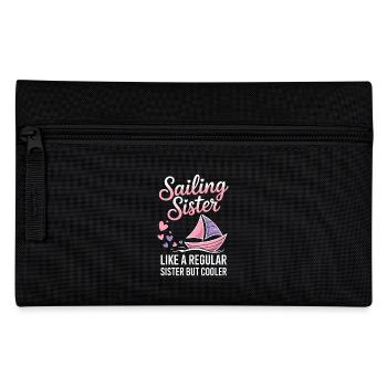 Segeln Spruch Schwester Segler Segeln Geschenk - Federtasche - Schwarz - Vorne