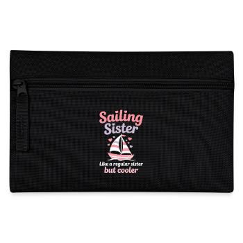 Segeln Spruch Schwester Segler Segeln Geschenk - Federtasche - Schwarz - Vorne