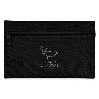 Heavy Christmas - lustiges Rentier - Geschenk - Federtasche - Schwarz - Vorne