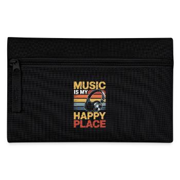 Music My Happy Place Music Lover DJ Headphones - Pencil Case - black - Front