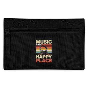 Music My Happy Place Music Lover DJ Headphones - Pencil Case - black - Front