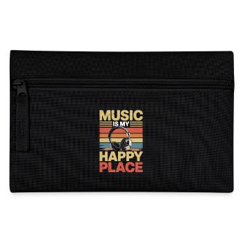Music My Happy Place Music Lover DJ Headphones - Pencil Case - black - Front
