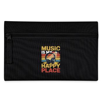Music My Happy Place Music Lover DJ Headphones - Pencil Case - black - Front