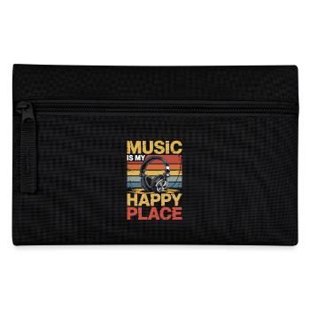 Music My Happy Place Music Lover DJ Headphones - Pencil Case - black - Front