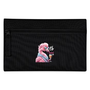 It escalates anyway Flamingo with sunglasses and wine - Pencil Case - black - Front