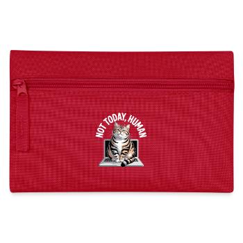 Katzen Spruch Not Today Human Büro Cat Homeoffice - Pencil Case - red - Front