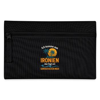 Ironies – Sarcasm Shirt with Wordplay - Pencil Case - black - Front