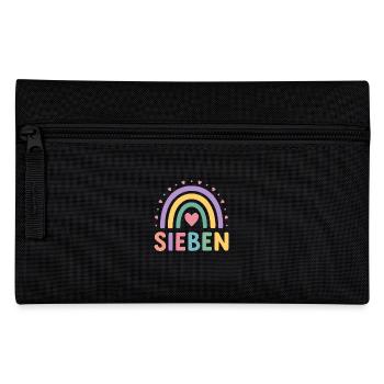 7e anniversaire arc-en-ciel coeur design - Trousse - noir - Devant