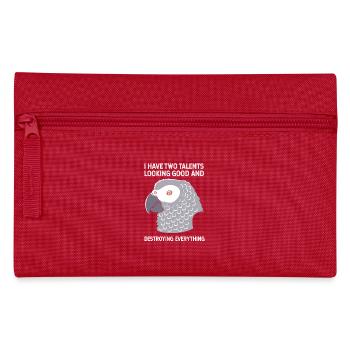Perroquet Gris - Trousse - rouge - Devant