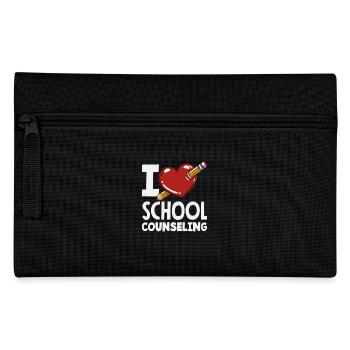 I Love School Counseling Heart Design - Pencil Case - black - Front
