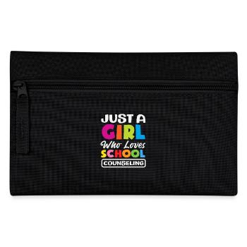 Just a girl who loves school counseling - Pencil Case - black - Front