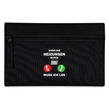 Heizungsbauer Heizungsbau Klempner Installateur - Federtasche - Schwarz - Vorne